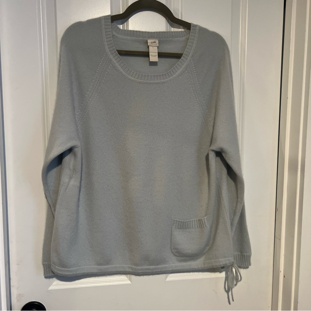 J. Jill Vintage 100% Cashmere Soft Blue Crew Neck Sweater